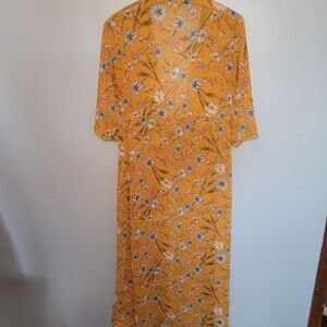 LOVE FIRE Women's Kimono Floral Print Maxi Tied Waist Size XS‎ Beach Cover Up